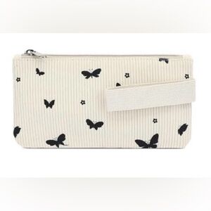 Butterfly corduroy zipper Pouch